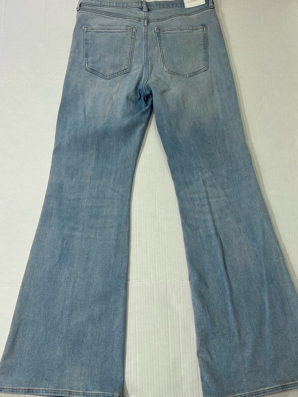 Express White Label 70s Flare Jeans light wash soft thick stretch EUC - Picture 2 of 6